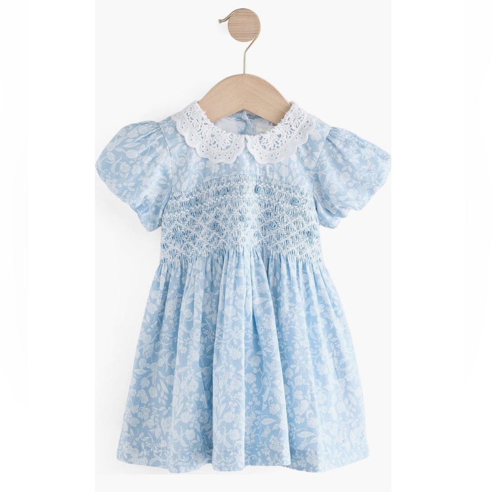 NEXT- Ditsy Smocked Cotton Dress, size 2-3Y
